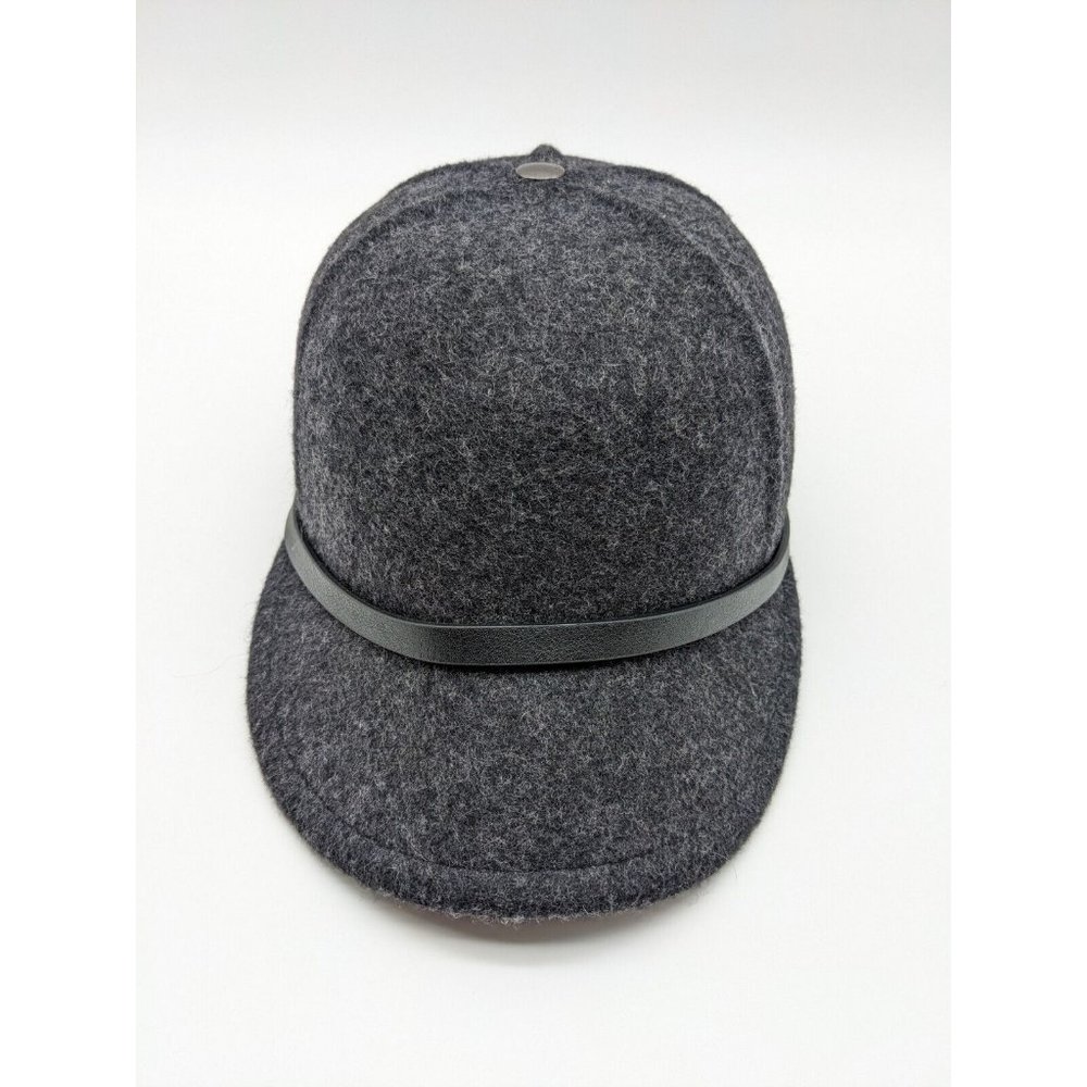 RAG & BONE Lexington 100% wool baseball cap hat  - CHARCOAL GRAY - SMALL - Picture 3 of 11